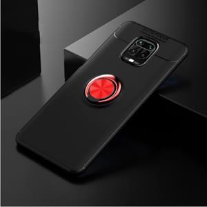 Keysion Xiaomi Redmi Note 7 Pro Hoesje met Metalen Ring - Auto Focus Shockproof Case Cover Cas TPU Zwart-Rood + Kickstand