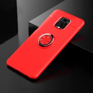 Keysion Xiaomi Redmi Note 7 Hoesje met Metalen Ring - Auto Focus Shockproof Case Cover Cas TPU Rood + Kickstand