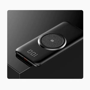 Caseier 20.000mAh Qi Powerbank - Draadloos Opladen - 4 Types Oplaadkabel - USB LED Display Noodaccu Batterij Oplader Charger Zwart