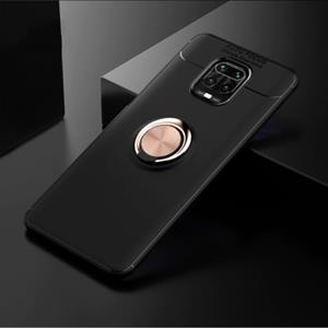 Keysion Xiaomi Redmi Note 7 Hoesje met Metalen Ring - Auto Focus Shockproof Case Cover Cas TPU Zwart-Goud + Kickstand