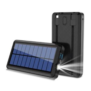 Allpowers Qi Draadloze Solar Powerbank met 2 Poorten 80.000mAh - Micro-USB/USB-C/Lightning Kabels - Ingebouwde Zaklamp - Externe Noodaccu Batterij Oplader Charger Zon Zwart