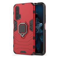 Keysion Huawei Mate 20 Hoesje - Magnetisch Shockproof Case Cover Cas TPU Rood + Kickstand