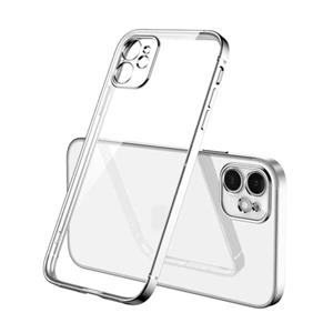 PUGB iPhone XS Hoesje Luxe Frame Bumper - Case Cover Silicone TPU Anti-Shock Zilver