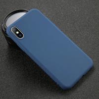 USLION iPhone 8 Plus Ultraslim Silicone Hoesje TPU Case Cover Navy