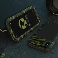 R-JUST iPhone X 360° Full Body Case Tank Hoesje + Screenprotector - Shockproof Cover Camo