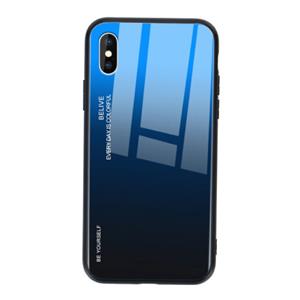Stuff Certified Xiaomi Redmi 9 Gradient Hoesje - TPU en 9H Glas - Shockproof Glossy Case Cover Cas Donkerblauw