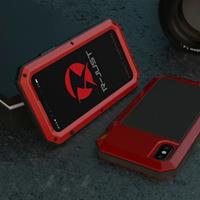 R-JUST iPhone 12 360° Full Body Case Tank Hoesje + Screenprotector - Shockproof Cover Rood