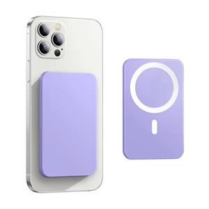 OEING 10.000mAh Mini Magnetische Qi Powerbank voor Mobiele Telefoons - PD Poort Draadloos Noodaccu Batterij Accu Paars