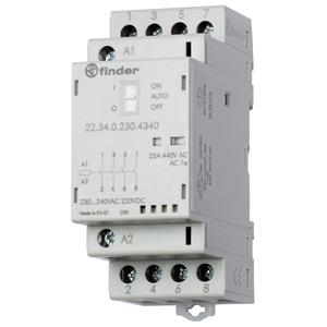 Finder 22.34.0.024.4320 Schütz 4 Schließer 24 V/DC, 24 V/AC 25A Tray 5St.