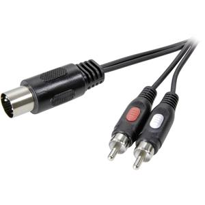 speakaprofessional SpeaKa Professional SP-7870640 DIN-aansluiting / Cinch Audio Aansluitkabel [1x Diodestekker 5-polig (DIN) - 2x Cinch-stekker] 1.50 m Zwart