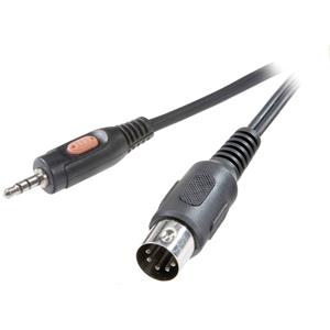 speakaprofessional SpeaKa Professional SP-7869804 DIN-aansluiting / Jackplug Audio Aansluitkabel [1x Diodestekker 5-polig (DIN) - 1x Jackplug male 3.5 mm] 1.50 m Zwart