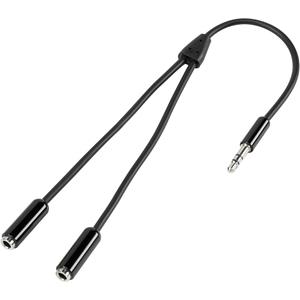 SpeaKa Professional Klinke Splitter-Kabel Klinkenstecker 3,5 mm / 2x Klinkenbuchse 3,5 mm Schwarz 0,