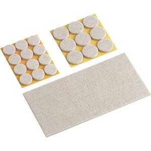 Metafranc WU0644896 Filzgleiter selbstklebend, rund, quadratisch Beige 1 Set