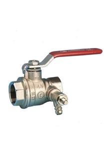 Pettinaroli F x F fullway ball valve with drain-off and Rood Staal lever