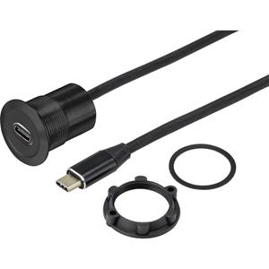 trucomponents TRU COMPONENTS USB-Einbaubuchse Buchse, Einbau USB-34-BK USB-C™ Buchse Paneldicke: 1-10mm TC-95343