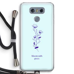 CaseCompany Bloom with grace: LG G6 Transparant Hoesje met koord