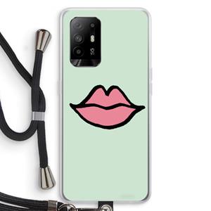 CaseCompany Kusje: Oppo A94 5G Transparant Hoesje met koord