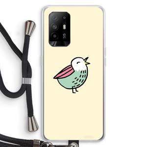 CaseCompany Birdy: Oppo A94 5G Transparant Hoesje met koord