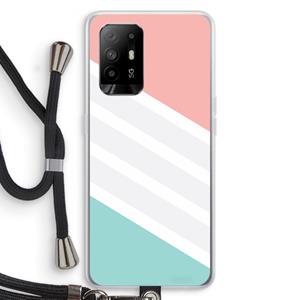CaseCompany Strepen pastel: Oppo A94 5G Transparant Hoesje met koord