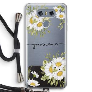 CaseCompany Daisies: LG G6 Transparant Hoesje met koord
