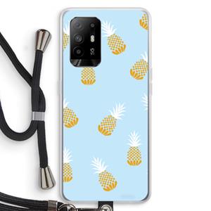 CaseCompany Ananasjes: Oppo A94 5G Transparant Hoesje met koord