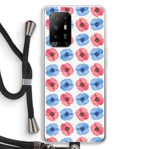 CaseCompany Klaproosjes: Oppo A94 5G Transparant Hoesje met koord