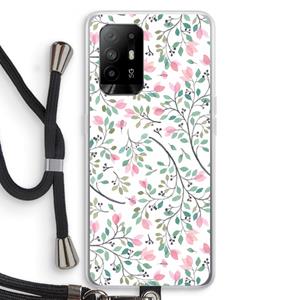 CaseCompany Sierlijke bloemen: Oppo A94 5G Transparant Hoesje met koord
