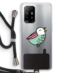CaseCompany Birdy: Oppo A94 5G Transparant Hoesje met koord