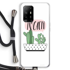 CaseCompany I love cacti: Oppo A94 5G Transparant Hoesje met koord
