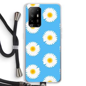 CaseCompany Margrietjes: Oppo A94 5G Transparant Hoesje met koord