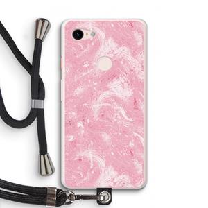 Abstract Painting Pink: Pixel 3 XL Transparant Hoesje met koord