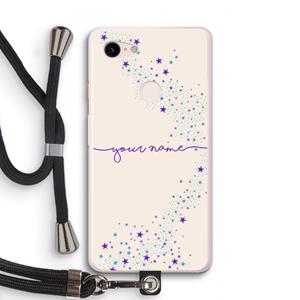 CaseCompany Sterren: Pixel 3 XL Transparant Hoesje met koord