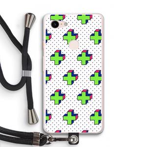 CaseCompany 8-bit N°10: Pixel 3 XL Transparant Hoesje met koord