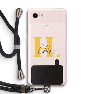 CaseCompany Amber Script: Pixel 3 XL Transparant Hoesje met koord