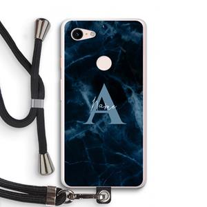 CaseCompany Midnight Marble: Pixel 3 XL Transparant Hoesje met koord