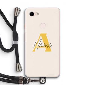 CaseCompany Amber Script: Pixel 3 XL Transparant Hoesje met koord