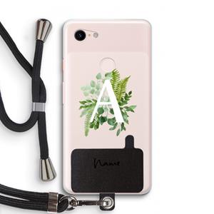 CaseCompany Green Brush: Pixel 3 XL Transparant Hoesje met koord