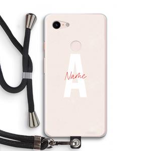 CaseCompany Strawberry Milkshake: Pixel 3 XL Transparant Hoesje met koord