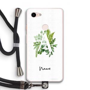 CaseCompany Green Brush: Pixel 3 XL Transparant Hoesje met koord