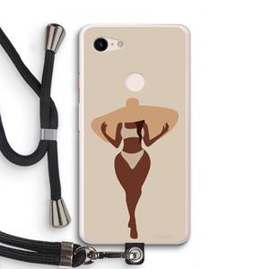 CaseCompany Let's get salty: Pixel 3 XL Transparant Hoesje met koord