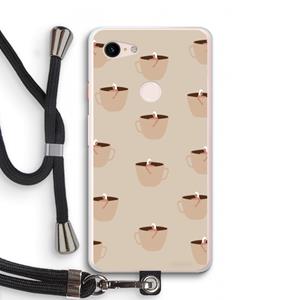 CaseCompany Morning coffee: Pixel 3 XL Transparant Hoesje met koord