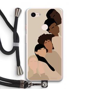 CaseCompany Sweet creatures: Pixel 3 XL Transparant Hoesje met koord