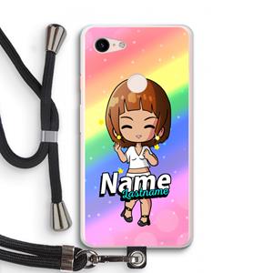 CaseCompany Chibi Maker vrouw: Pixel 3 XL Transparant Hoesje met koord