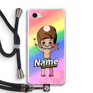 CaseCompany Chibi Maker man: Pixel 3 XL Transparant Hoesje met koord