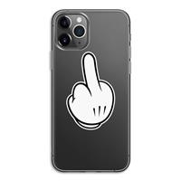 CaseCompany Middle finger white: iPhone 11 Pro Transparant Hoesje