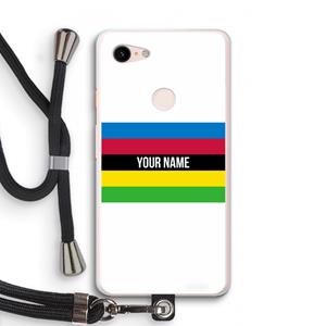 CaseCompany WK Wielrennen: Pixel 3 XL Transparant Hoesje met koord