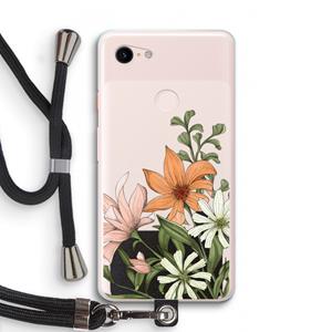 CaseCompany Floral bouquet: Pixel 3 XL Transparant Hoesje met koord
