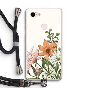 CaseCompany Floral bouquet: Pixel 3 XL Transparant Hoesje met koord