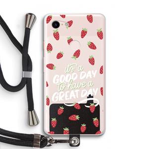 CaseCompany Don't forget to have a great day: Pixel 3 XL Transparant Hoesje met koord