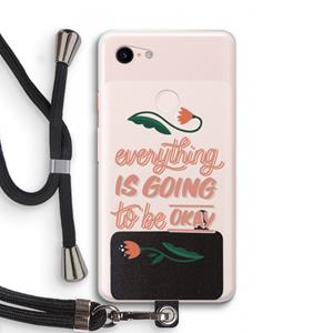 CaseCompany Optimistic flower girl: Pixel 3 XL Transparant Hoesje met koord